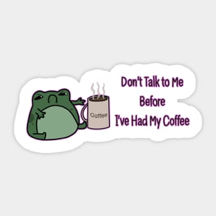 ASJD: Grumpy Coffee Frog Sticker